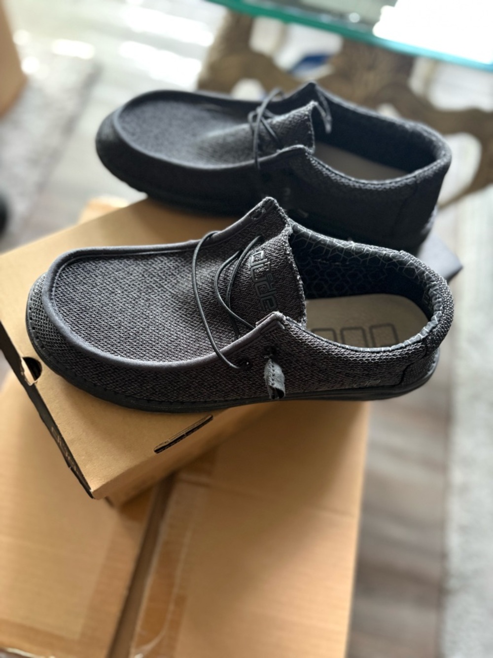 Hey Dude Men's Black Slip-On Casual Loafers